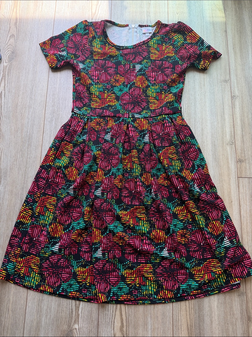 LuLaRoe Women's Midi Dress in Black, Pink, Green, Yellow
